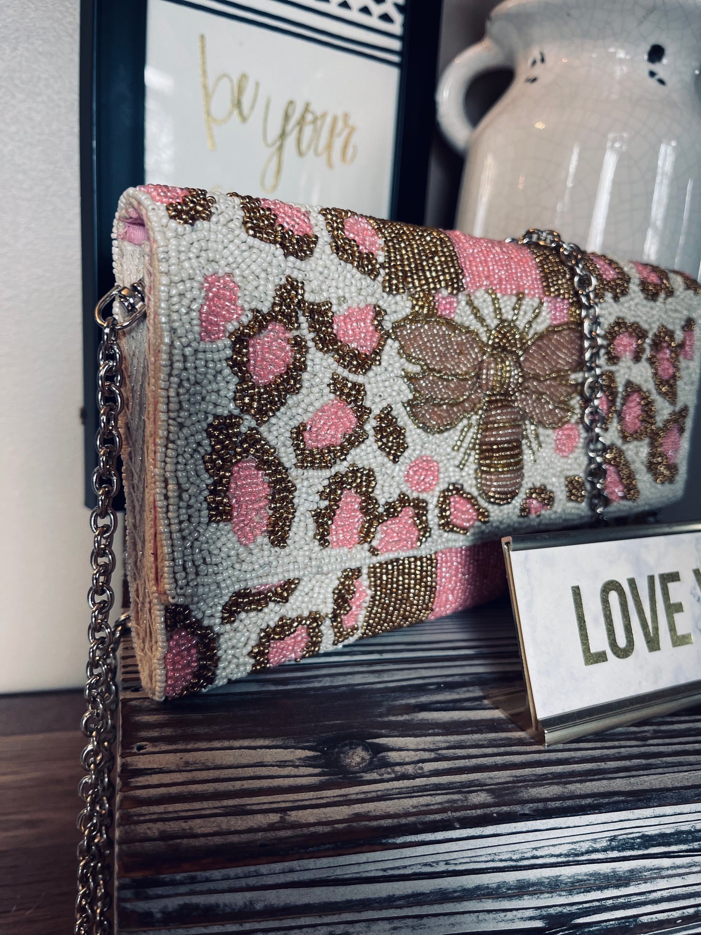 Bee My Queen Beaded Clutch