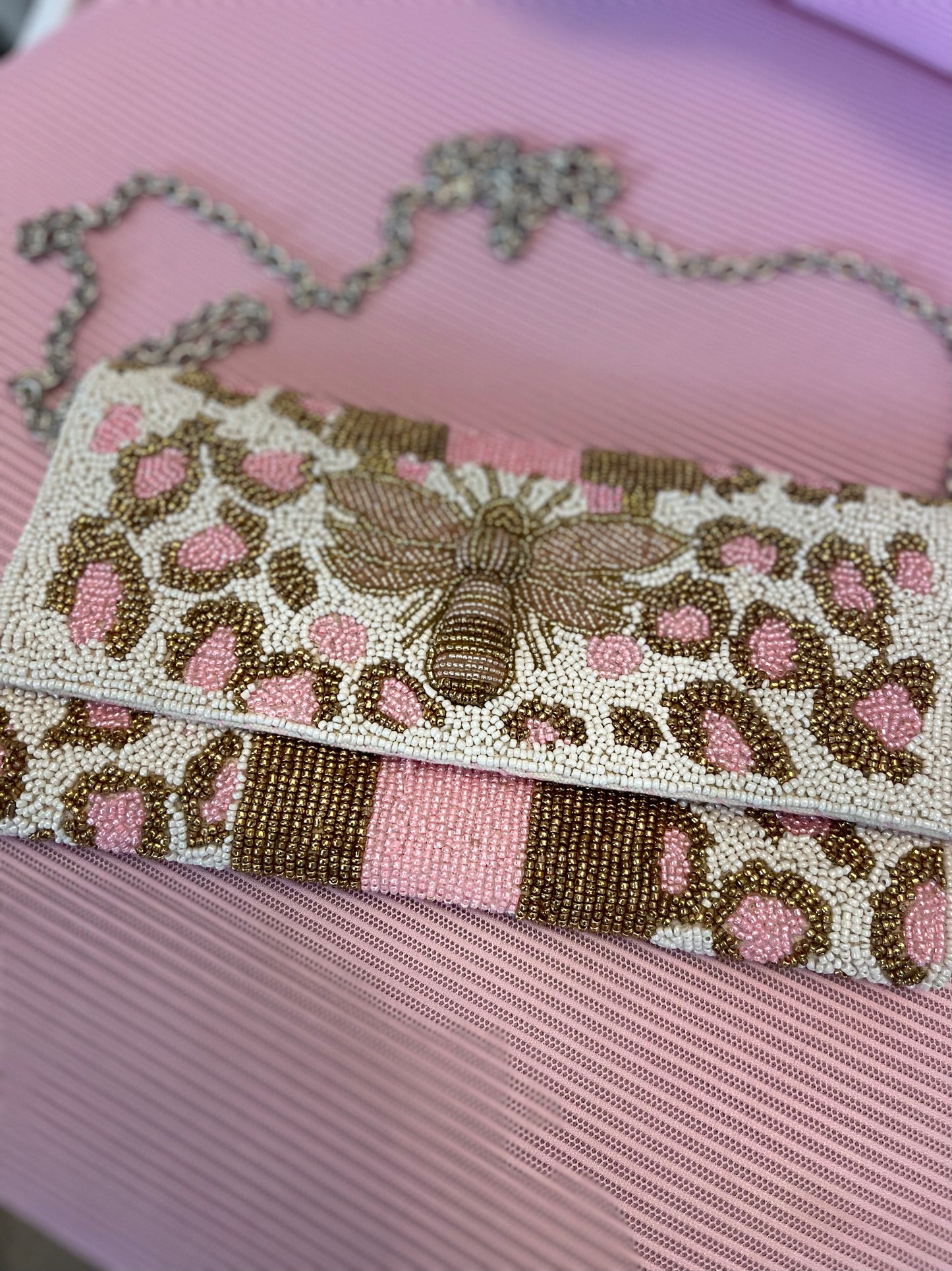 Bee My Queen Beaded Clutch