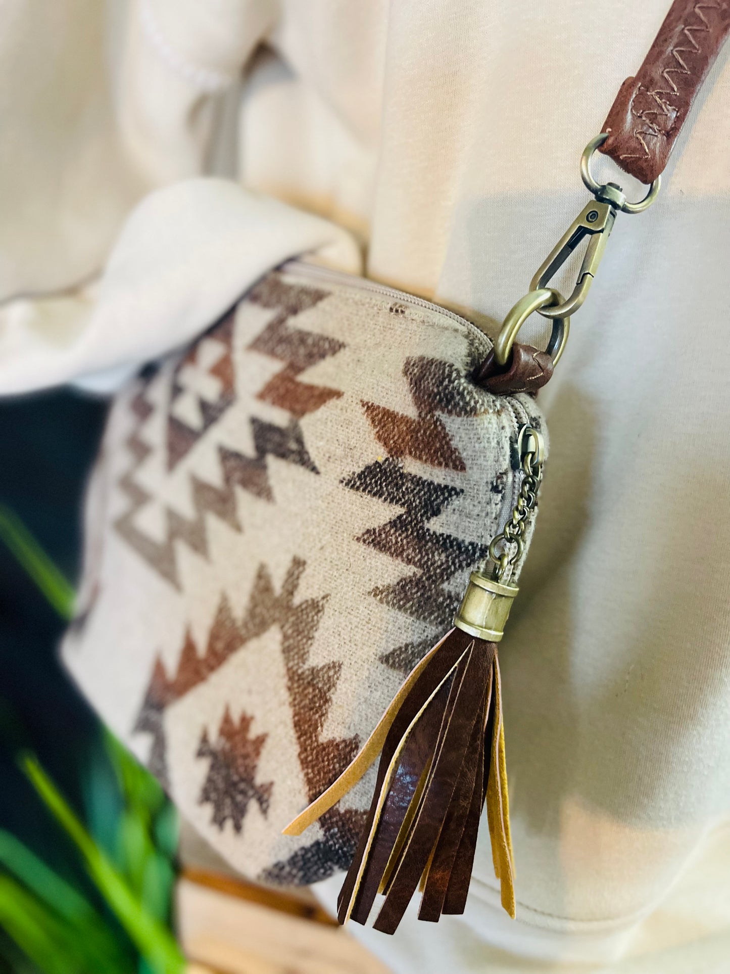 The Rider Aztec Crossbody Tassel