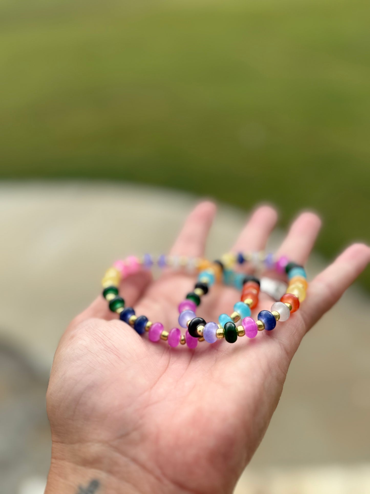Double Glass Beaded Bracelet Set