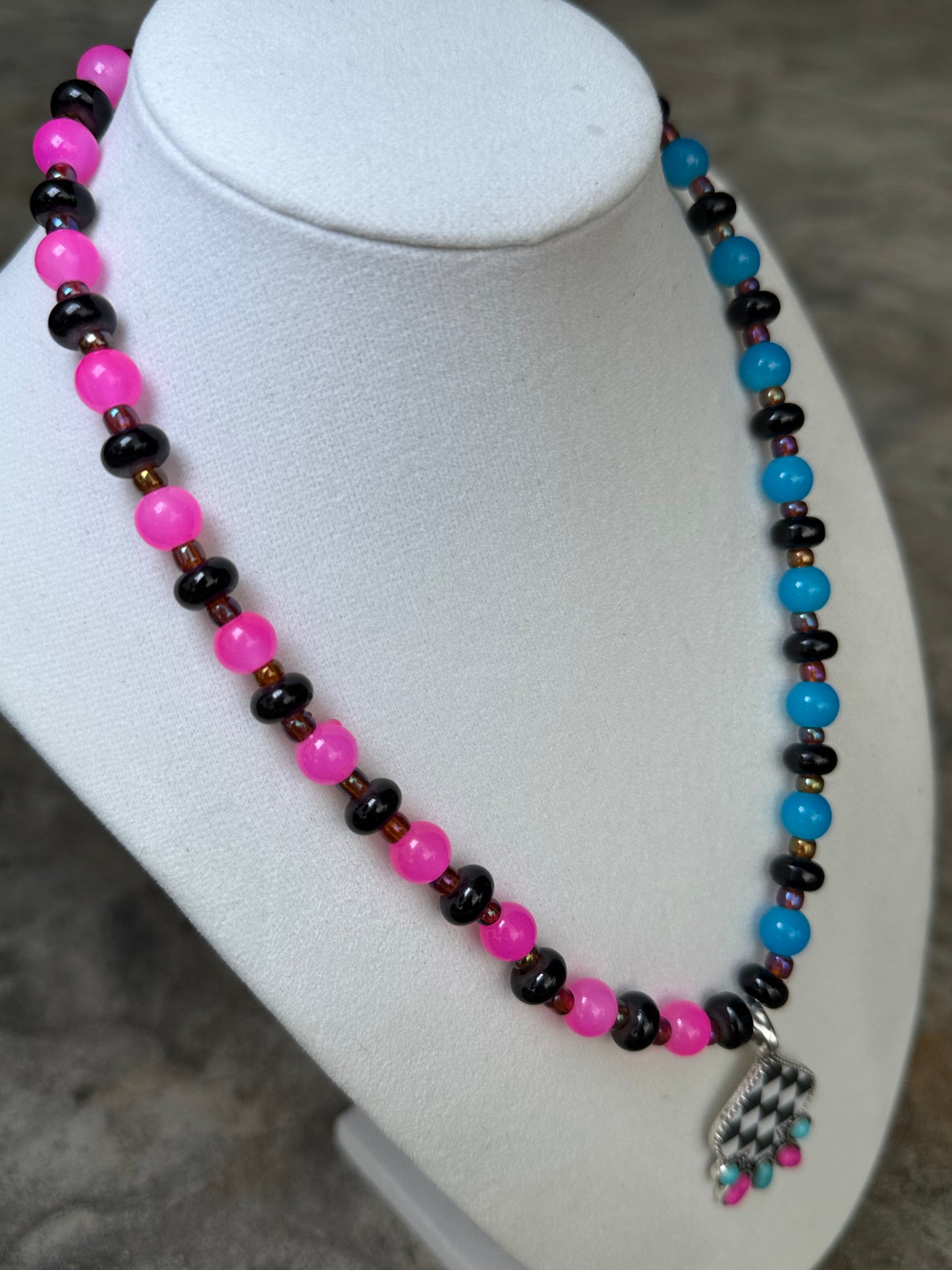 Ace of Spades Checkered Necklace