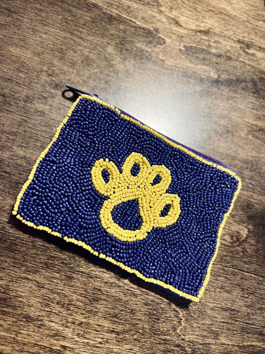 Paw Beaded Coin Pouch